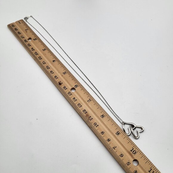 VTG Sterling Silver Double Heart Necklace Indonesia 925 - Picture 5 of 9